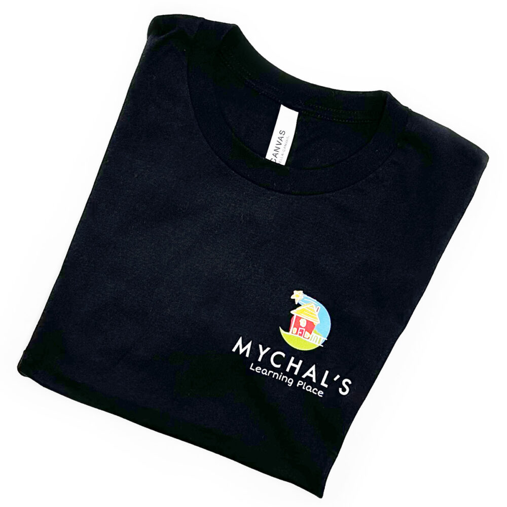 Mychals learning place tshirt black front
