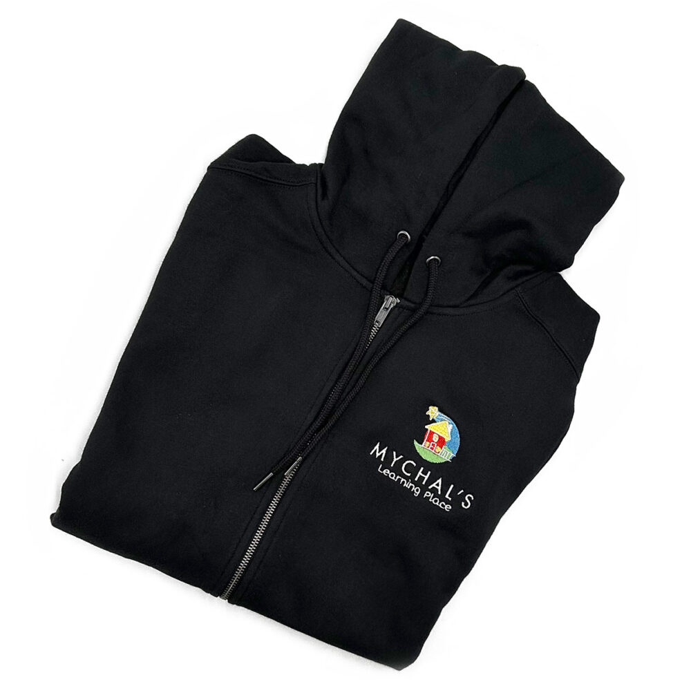Mychals learning place zip up black front