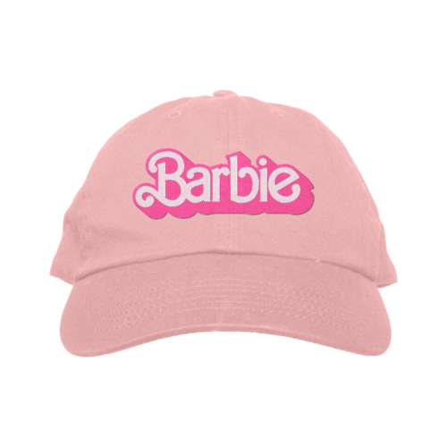 Pink dad hat barbie logo