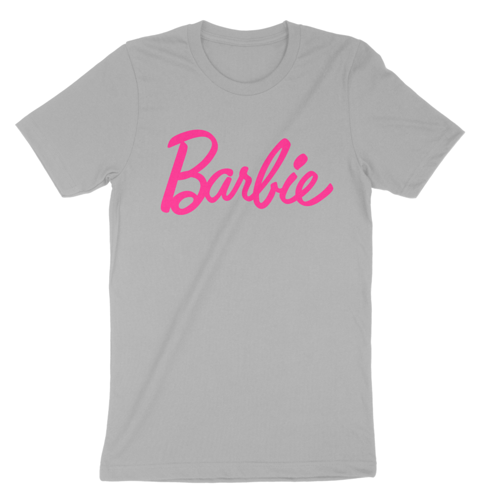 Bc3001 heather grey barbie logo t shirt
