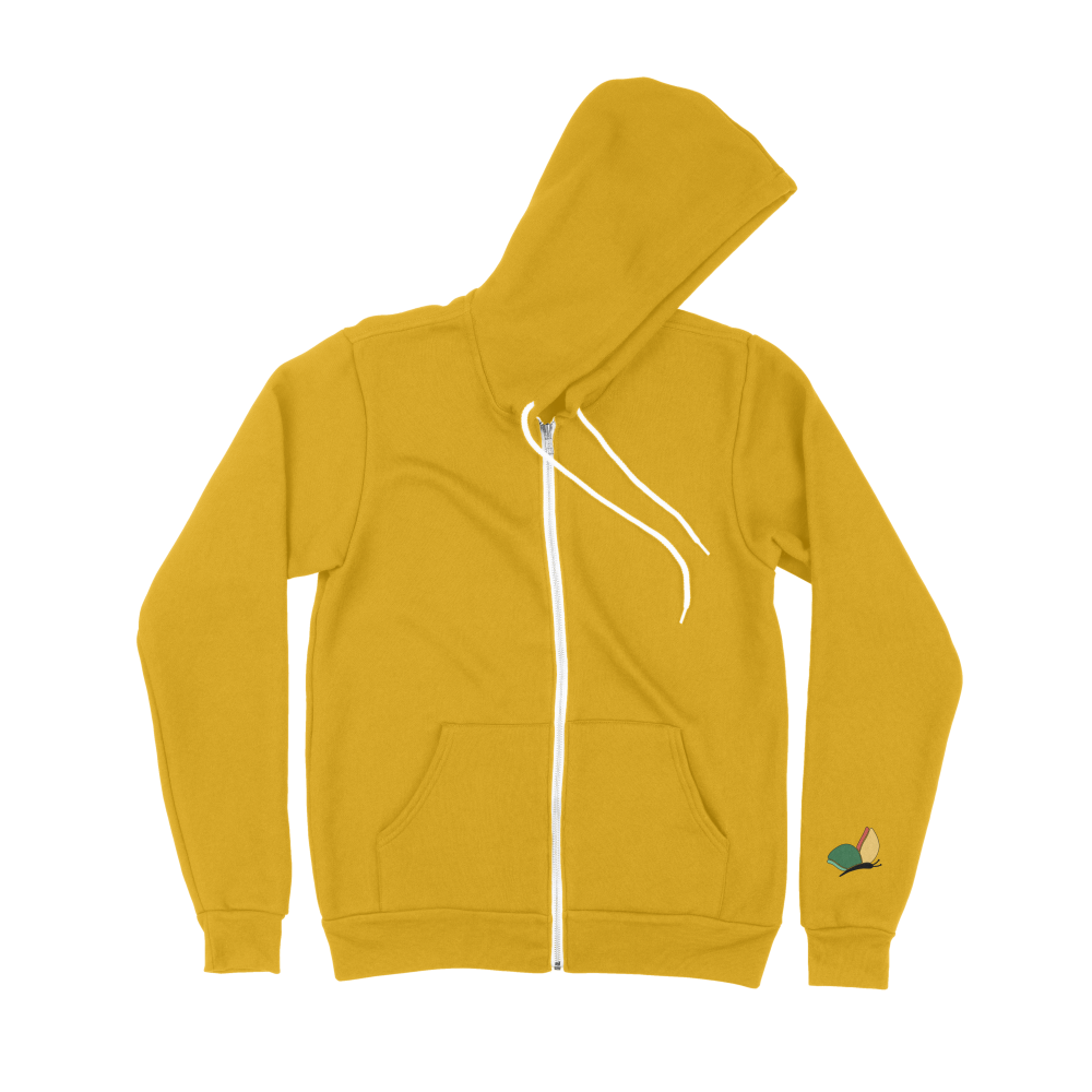 Gold zip up blank front