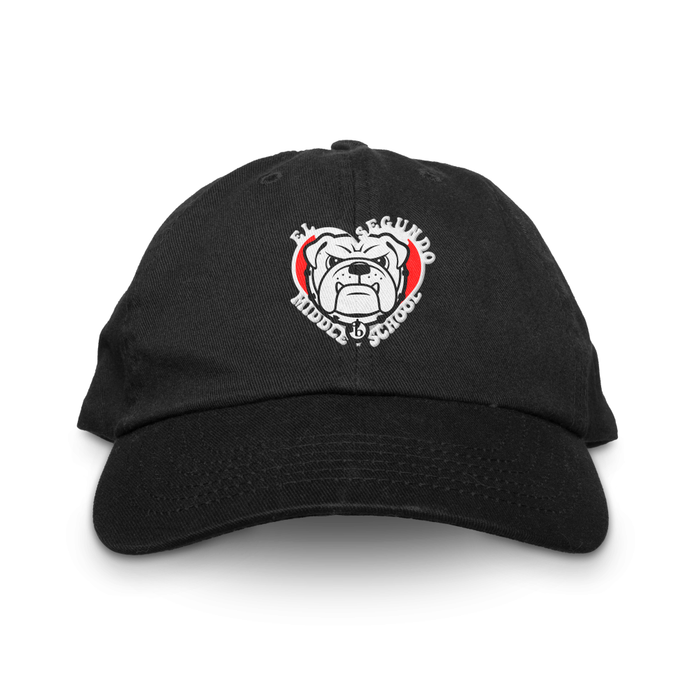 Heart bulldog dad hat black