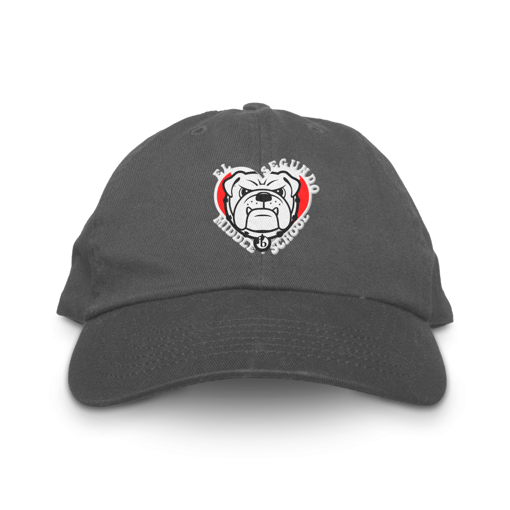 Heart bulldog dad hat charcoal