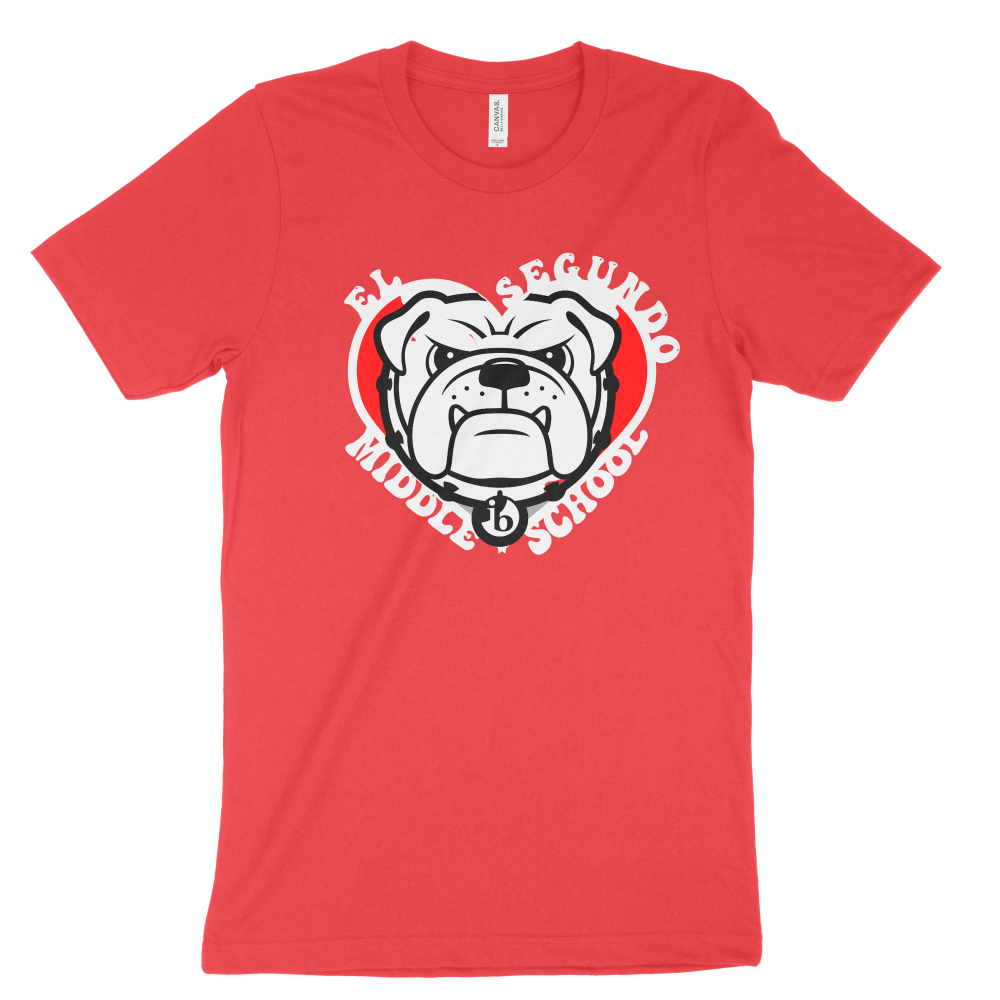 Heart bulldog red