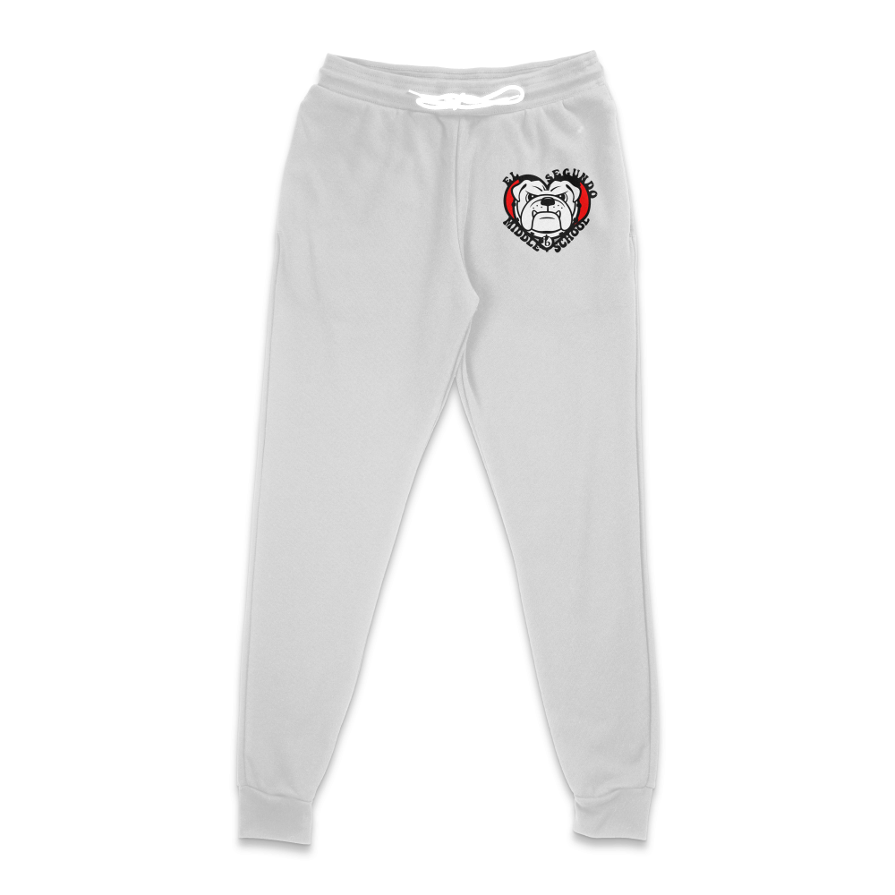 Heart bulldog sweatpants athletic grey