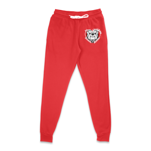 Heart bulldog sweatpants red
