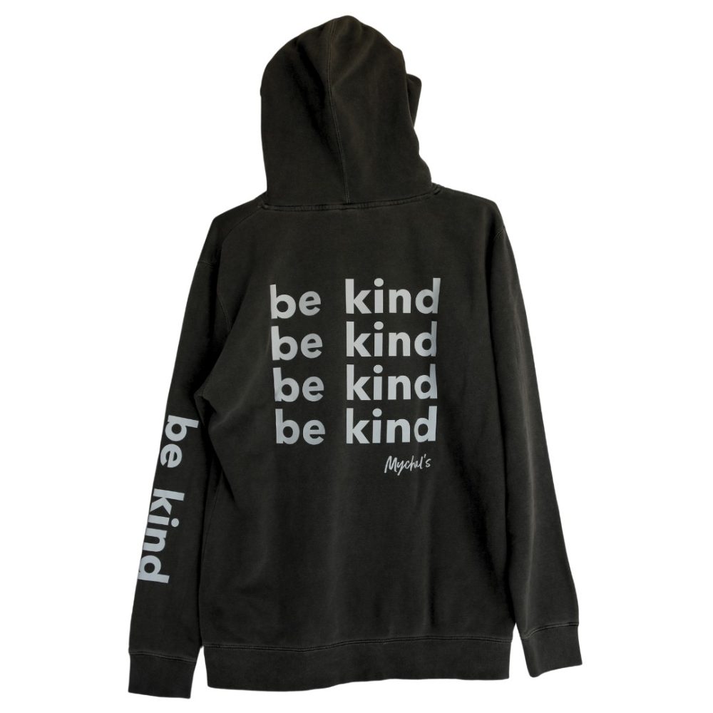 Grey be kind hoodie back2