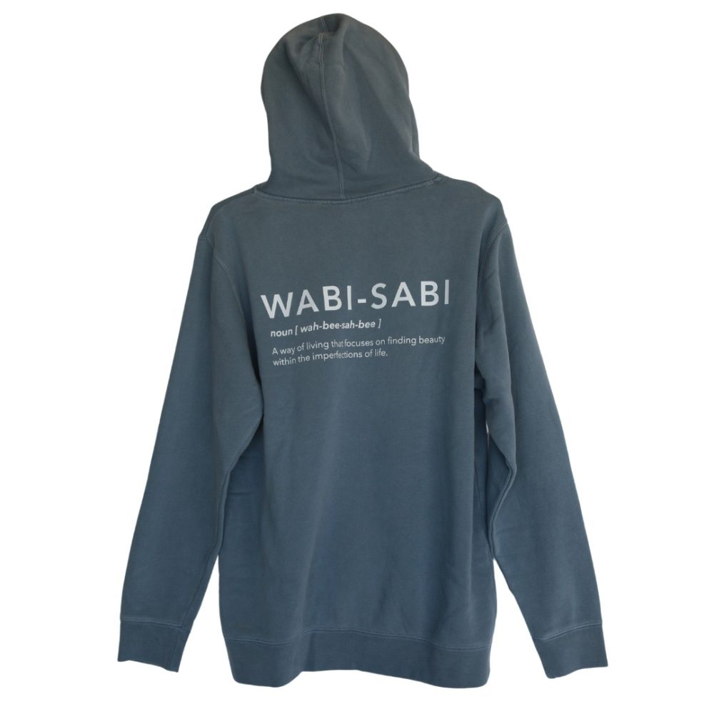 Wabi sabi blue grey hoodie back3