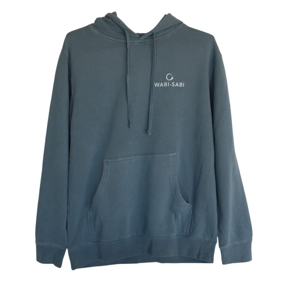 Wabi sabi hoodie blue grey front