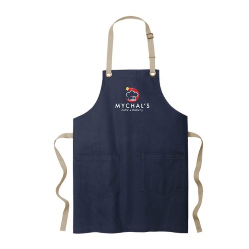Mychal's Cafe navy apron