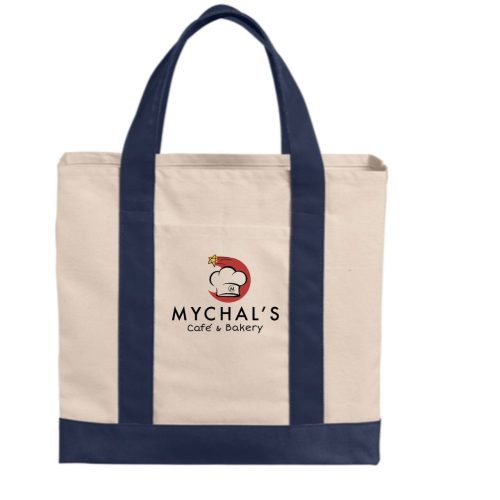 Mychal's Cafe tote in navy