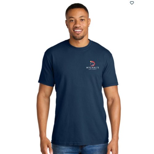 Unisex shirt cafe navy front