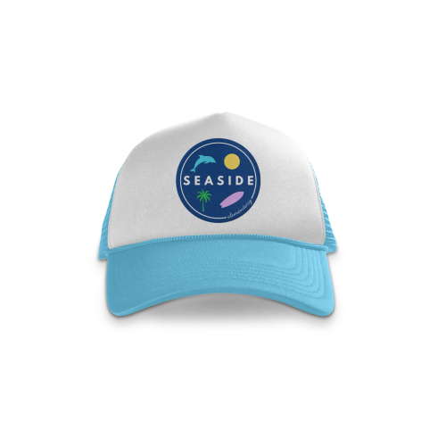 Maui seaside trucker hat light blue