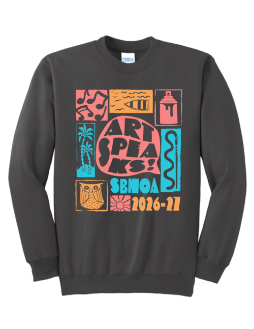 Unisex charcoal crewneck full